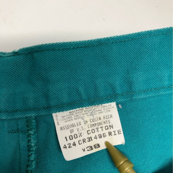 Duck Head Men’s Classic Pleated Cotton Shorts, Waist 38, Teal, Vintage - Picture 4 of 6